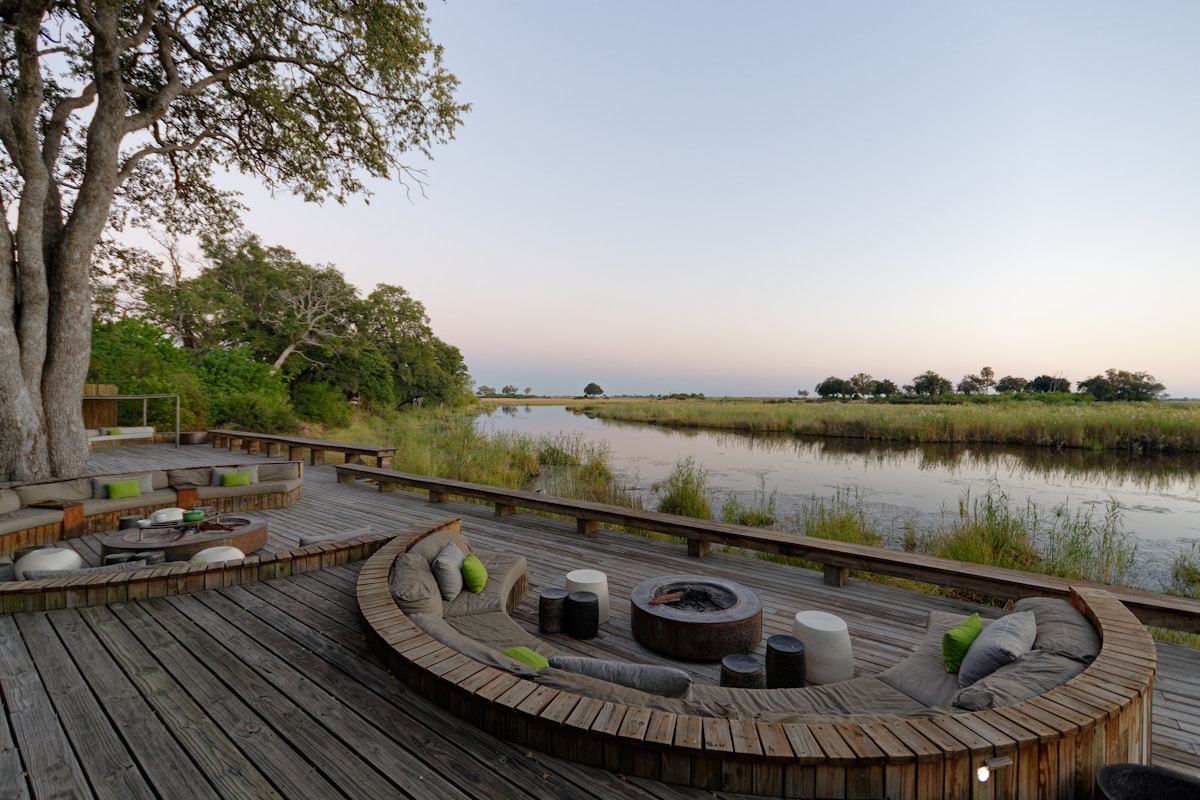 Upstairs viewing deck with braai area overlooking the bush